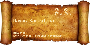 Havas Karmelina névjegykártya